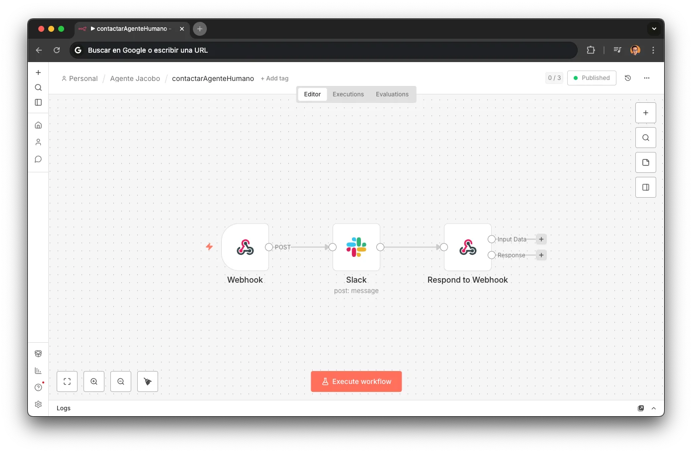 Workflow de HITL Handoff en n8n