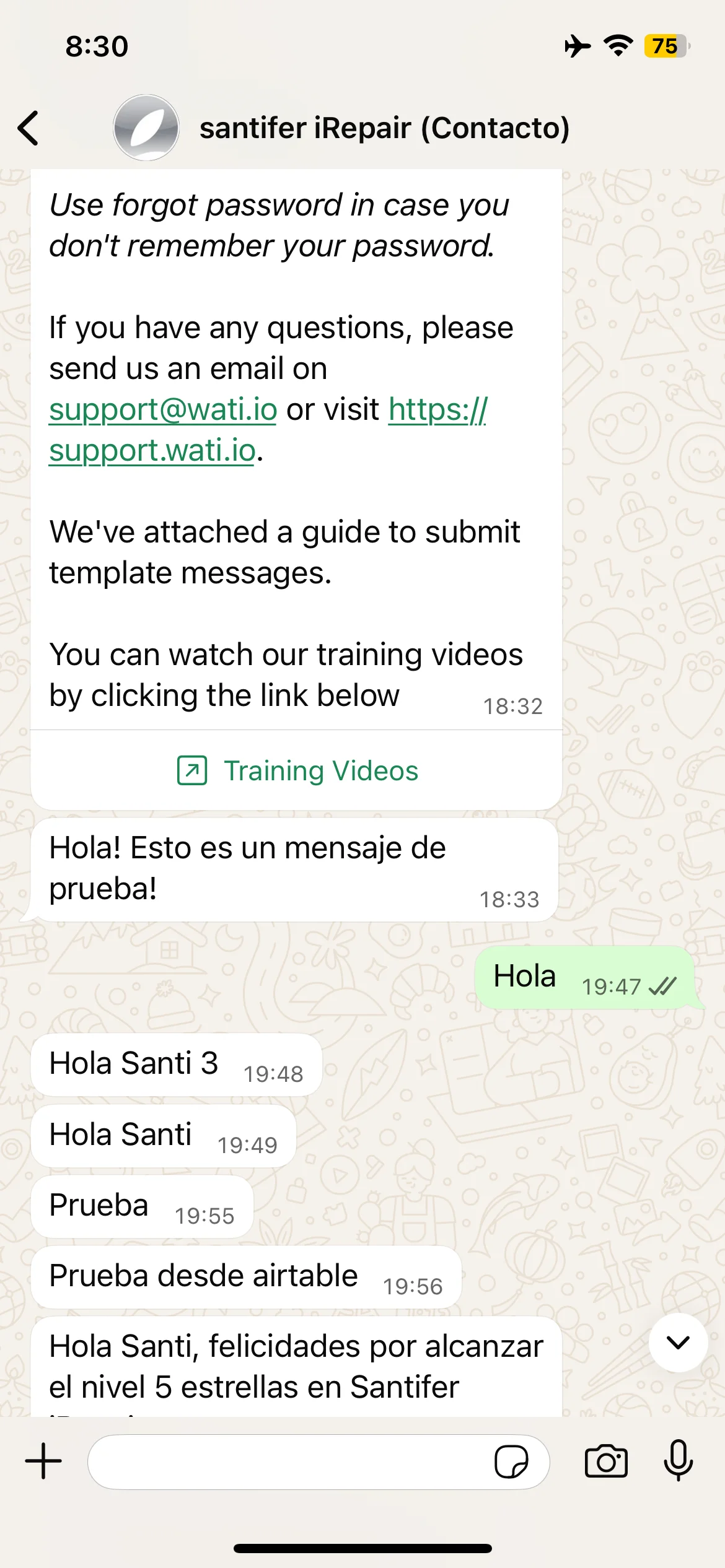 Primer test de Jacobo: mensaje de prueba básico