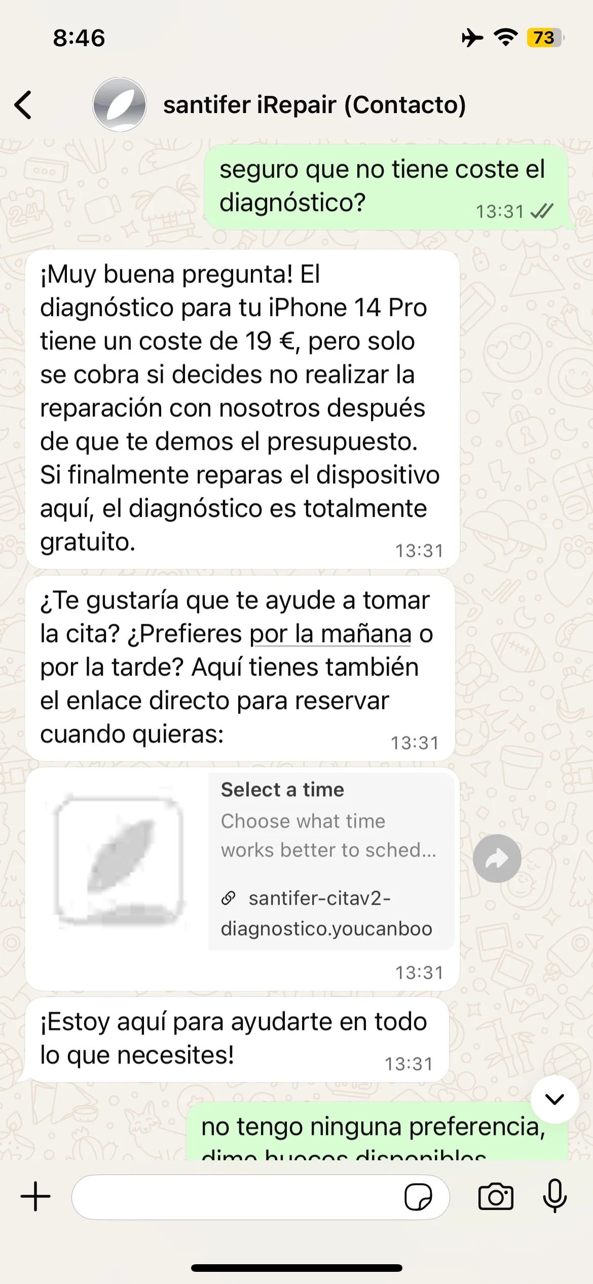 Autocorrección: "19€ solo si no reparas con nosotros" — la política real