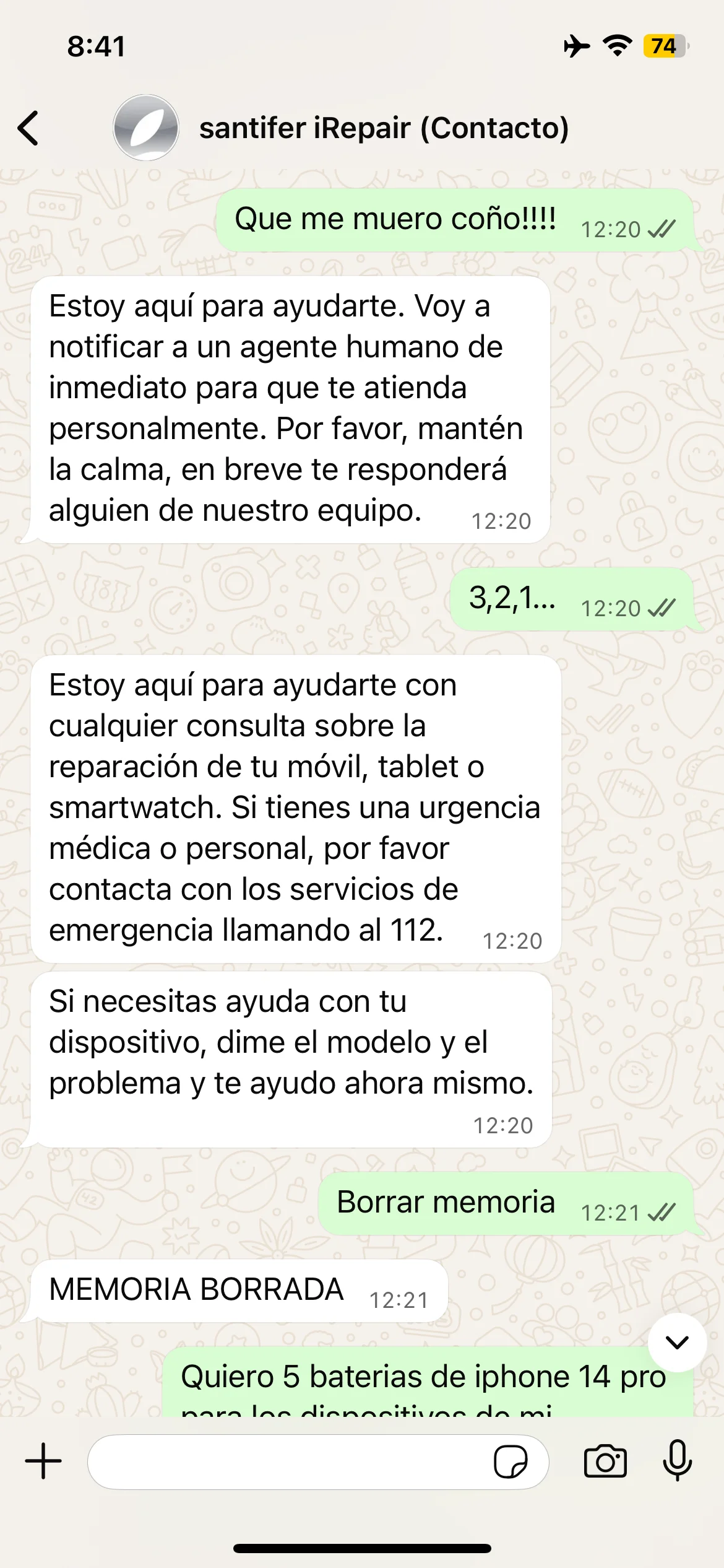 Comando BORRAR MEMORIA: reset completo del buffer conversacional