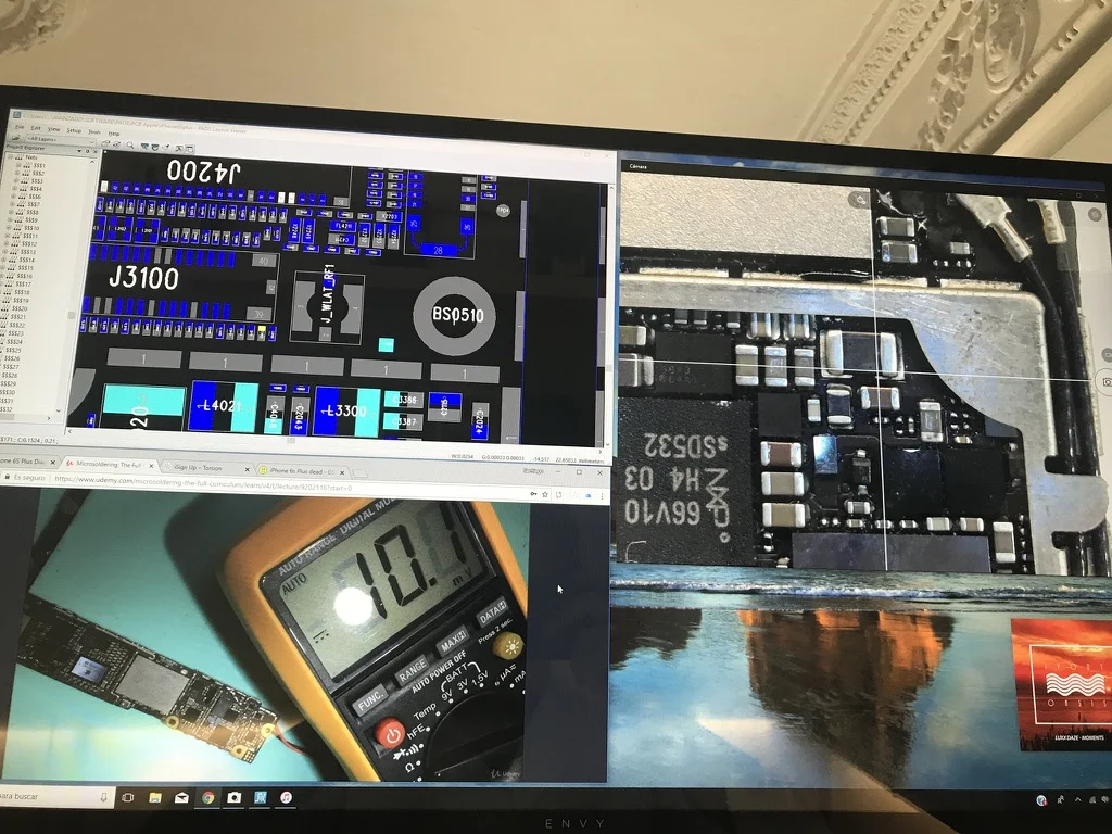 Pantalla de diagnóstico en la tienda
